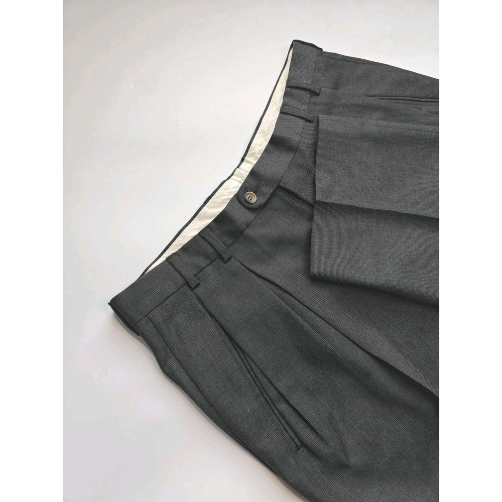 Arlotta Mens Gray Wool Dress Pants 35x30 Pleated Front Made in Italy G401